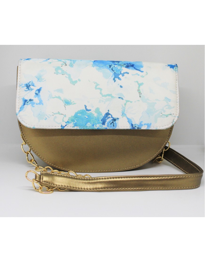 Blue Gold Splatter Sling Bag