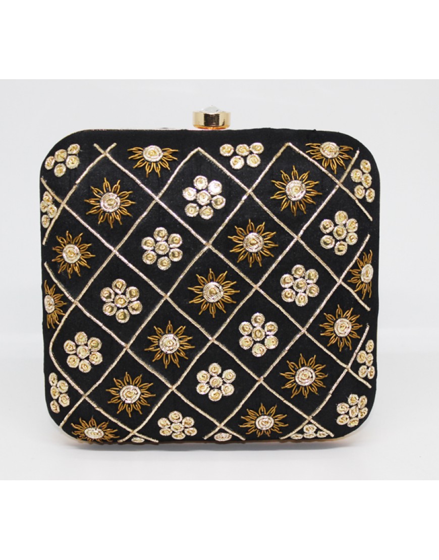 Black Square Box Clutch